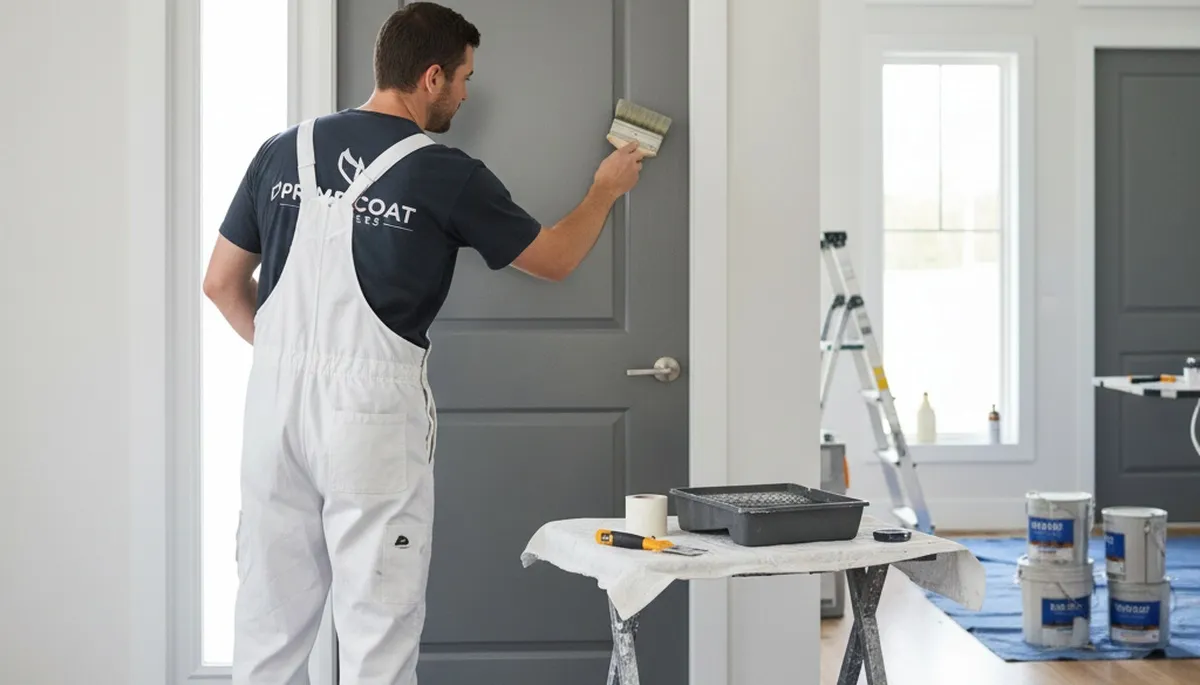 Professional door painting and refinishing by house painters in Newton, MA for lasting curb appeal